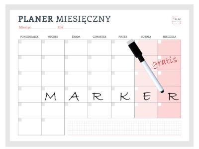 Opakowanie Planer magnetyczny miesięczny różowy + marker