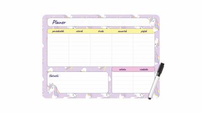 Opakowanie Planer magnetyczny tygodniowy z markerem Unicorn