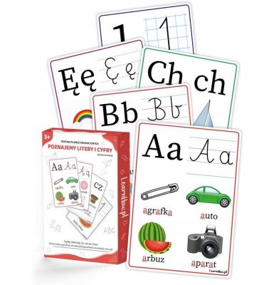 Opakowanie Plansze edu A5 - Poznajemy litery i cyfry 49 kart