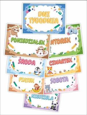 Opakowanie Plansze edukacyjne. Dni tygodnia (8 kart)