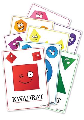 Plansze eukacyjne A5 - Figury geometryczne 8 kart. Wydawca: LearnHow. SmakLiter.pl Opakowanie Plansze eukacyjne A5 - Figury geometryczne 8 kart