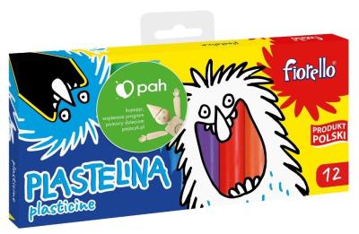 Plastelina 12 kolorów FIORELLO. Wydawca: Fiorello. SmakLiter.pl Opakowanie Plastelina 12 kolorów FIORELLO