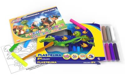 Opakowanie Plastelina 24 kolory + wyklejanka A5/10K