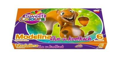 Opakowanie Plastelina 6 kol.fluorescencyjna Koma-Plast w kostce