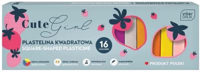 Opakowanie Plastelina kwadratowa 16 kolorów Cute Girl