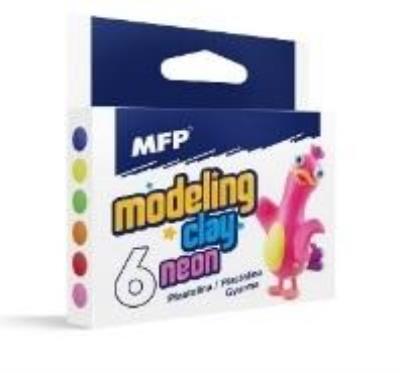 Opakowanie Plastelina neonowa 6 kolorów 100g