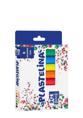 Plastelina Oxford 8 kolorów 133g. Wydawca: Oxford. SmakLiter.pl Opakowanie Plastelina Oxford 8 kolorów 133g