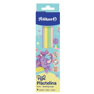 Opakowanie Plastelina Pelikan pastel 100gr 6 kolorów