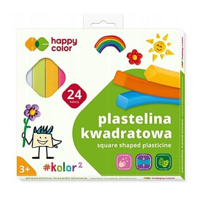 Opakowanie Plastelina szkolna kwadrat 24 kolory HAPPY COLOR
