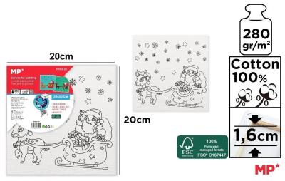 Opakowanie Płótno do kolorowania Mikołaj 20x20cm