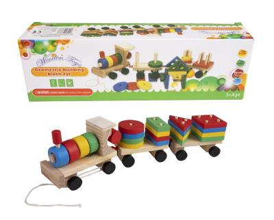 Opakowanie Pociąg drewniany z piramidkami