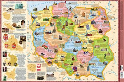 Okładka książki Podkładka 3W  Mapa Polski regiony