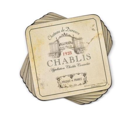 Opakowanie Podkładki pod kubek małe Francuskie Wina 6szt