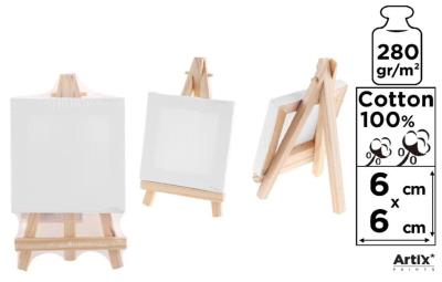 Opakowanie Podobrazie mini 6x6cm 280G/m2 + sztaluga