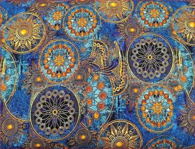 Opakowanie Poduszka Ornament złoty-turkus