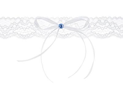 Opakowanie Podwiązka koronkowa z kokardką biała