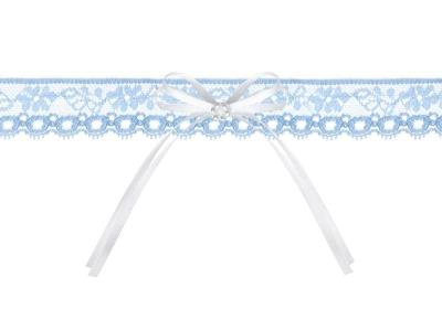 Opakowanie Podwiązka koronkowa z kokardką błękitna
