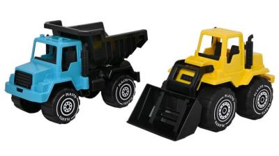 Okładka książki Pojazdy budowlane 30 cm, wywrotka i koparka do wyboru.