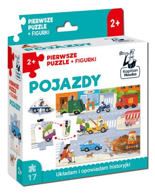 Okładka książki Pojazdy. Pierwsze puzzle + figurki. Kapitan Nauka