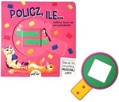 Policz ile...  (książka z magiczną lupą). Autor: Mancini Paolo, Leone Luca. SmakLiter.pl Okładka książki Policz ile...  (książka z magiczną lupą)