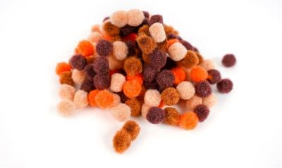 Opakowanie Pompony akrylowe 10mm brązy MIX 120szt