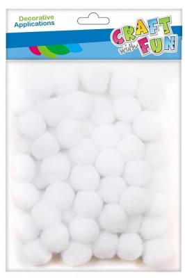 Opakowanie Pompony akrylowe białe 2cm 60szt