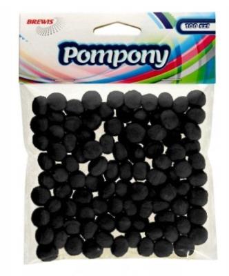Opakowanie Pompony czarne 10mm 100szt