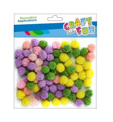 Opakowanie Pompony dekoracyjne mix kolorów 80szt