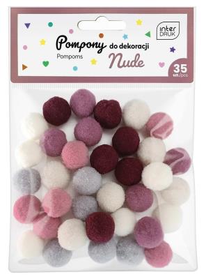 Opakowanie Pompony do dekoracji 35 sztuk Nude