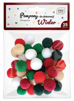 Opakowanie Pompony do dekoracji 35 sztuk Winter
