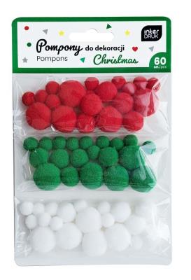 Opakowanie Pompony do dekoracji 60szt Christmas
