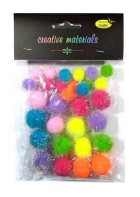 Opakowanie Pompony glitter wiosenne 15-25mm 30szt