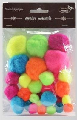 Opakowanie Pompony intensywne kolory 15mm-40mm 30szt