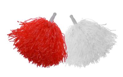 Opakowanie Pompony kibica biały + czerwony 2szt