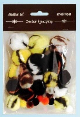 Opakowanie Pompony kolorowe 10-38mm 30szt