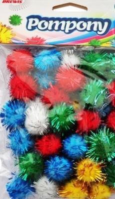 Opakowanie Pompony metaliczne mix 2cm