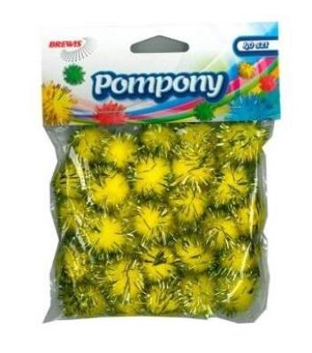 Opakowanie Pompony metaliczne złote 2cm