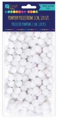 Opakowanie Pompony poliestrowe białe 1cm 120szt
