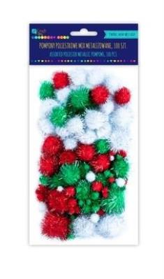 Opakowanie Pompony poliestrowe mix metalizowane (100 szt)