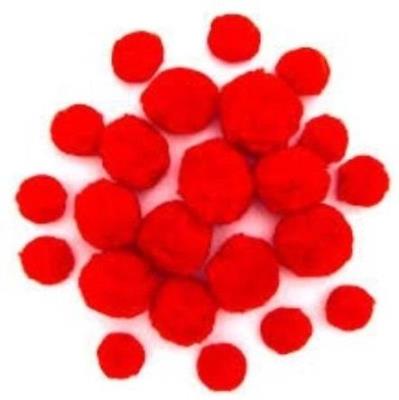 Opakowanie Pompony puszyste czerwone 24szt