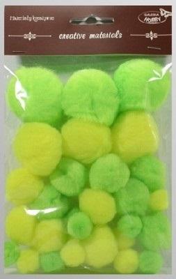 Opakowanie Pompony tonacyjne neonowe 15-40mm 30szt