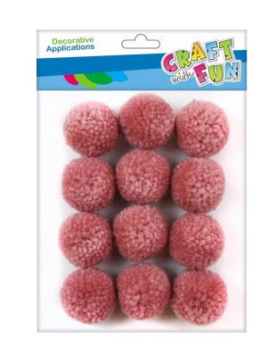 Opakowanie Pompony wełna róż 3cm12szt