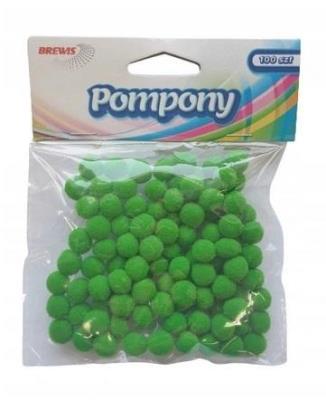 Opakowanie Pompony zielone 10mm 100szt