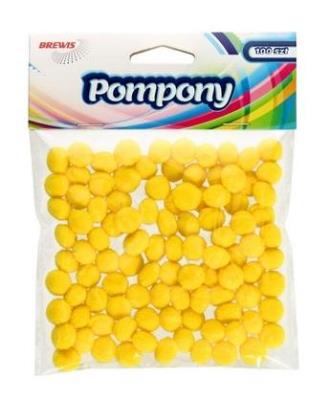 Opakowanie Pompony żółte 10mm 100szt