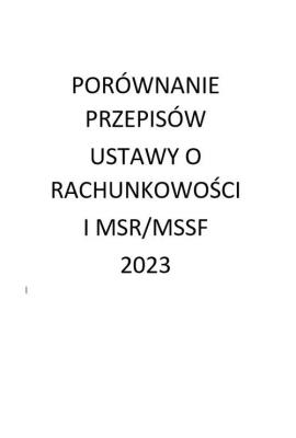 Porównanie przepisów ustawy o rachunkowości i MSR/MSSF 2023. Autor: Trzpioła Katarzyna. SmakLiter.pl Okładka książki Porównanie przepisów ustawy o rachunkowości i MSR/MSSF 2023