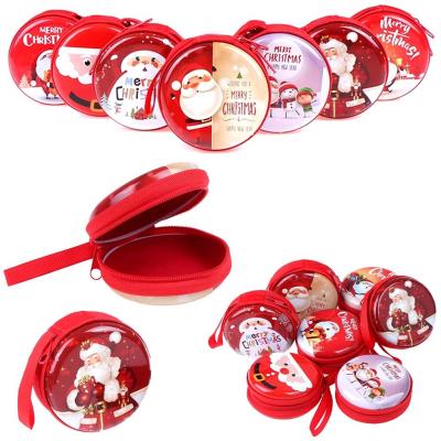 Opakowanie Portfelik metalowy świąteczny okrągły MIX