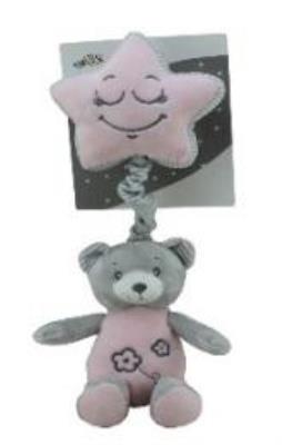 Opakowanie Pozytywka z gwiazdką miś różowy 35cm