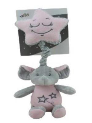 Opakowanie Pozytywka z gwiazdką słoń różowy 35cm