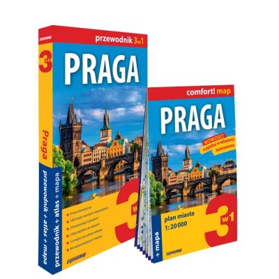 Okładka książki Praga 3w1: przewodnik + atlas + mapa w.2023
