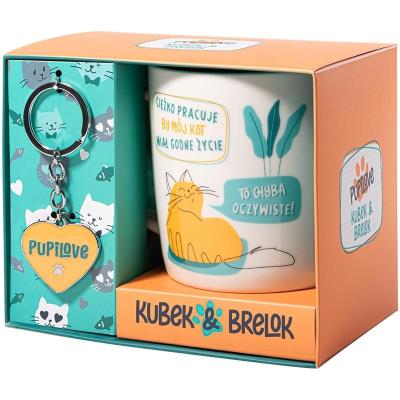 Opakowanie Prezent dla kociarzy Pupilove kubek i brelok